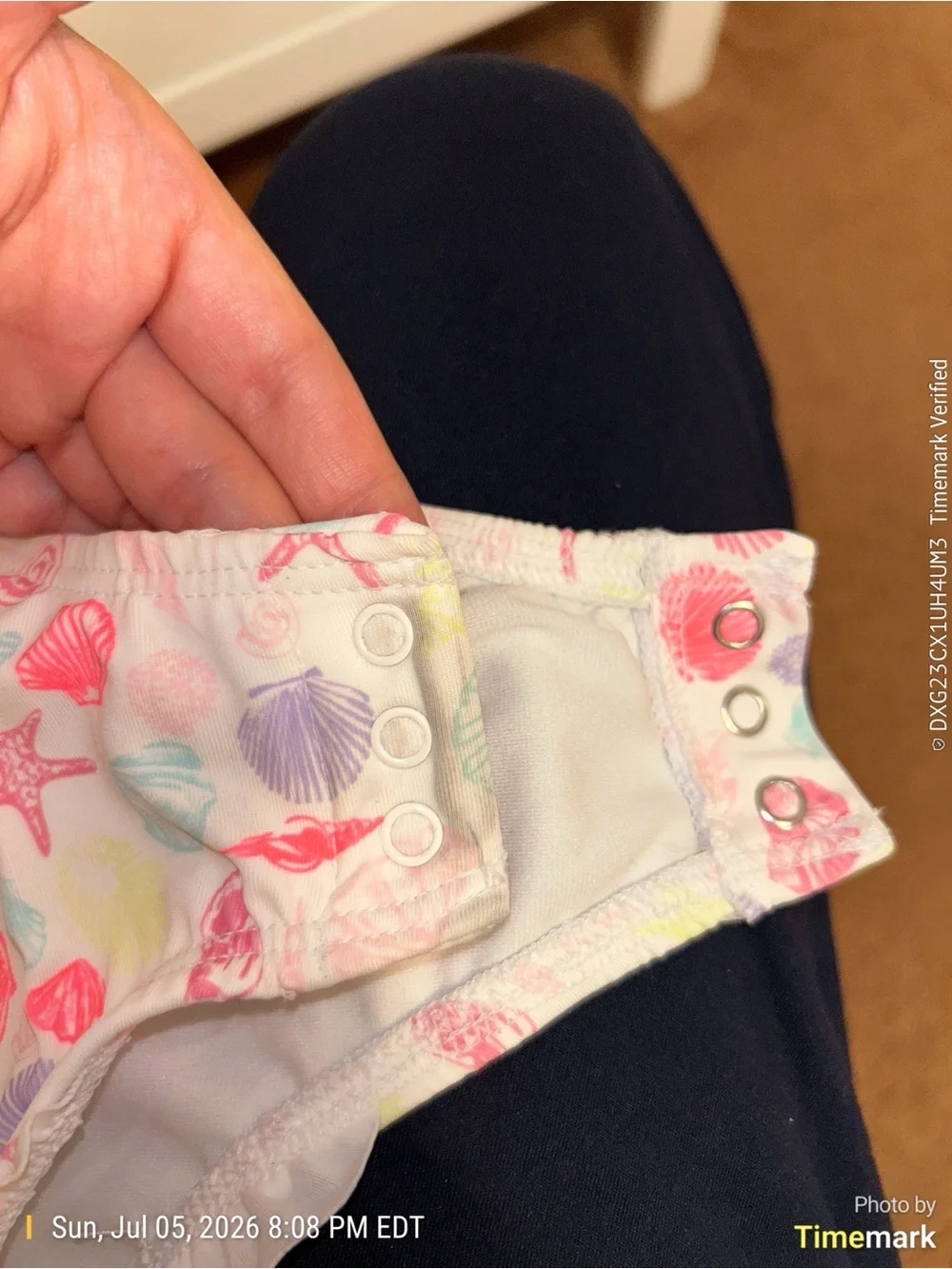 GAP Kids 2T White Rashguard with Coral, Lavender & Mint Shell Print